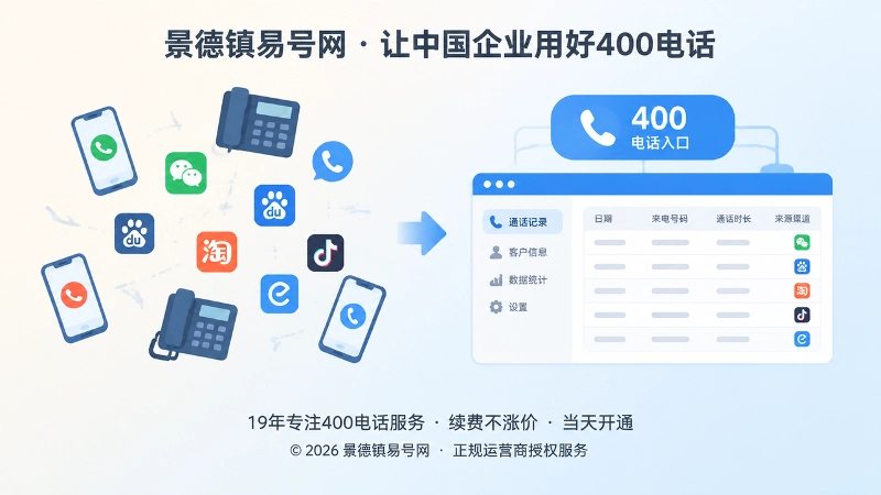 400电话办理前后号码分散与统一对比配图